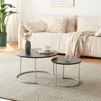 Couchtisch Christchurch 2er Set Schwarz/Chrom [en.casa] von [EN.CASA]