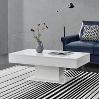 Couchtisch Lünen mit 2 Staufächern Weiß Hochglanz [en.casa] von [EN.CASA]