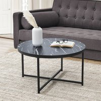 [en.casa] - Couchtisch Uppvidinge 45x80cm Marmor / Schwarz von [EN.CASA]