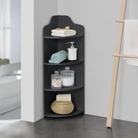 [en.casa] - Eckregal Bjurholm 90x28x28 cm Dunkelgrau von [EN.CASA]