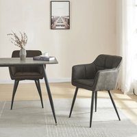 [en.casa] - Esszimmerstuhl 2er Set Birmingham Dunkelgrau von [EN.CASA]