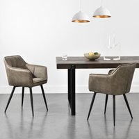 Esszimmerstuhl 2er Set Birmingham Taupe [en.casa] von [EN.CASA]