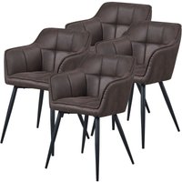 Esszimmerstuhl 4er Set Birmingham Dunkelbraun [en.casa] von [EN.CASA]