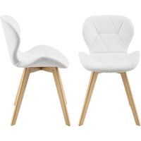 [en.casa] - Esszimmerstuhl Älmhult 2-er Set 78x47x52 cm Kunstleder Weiß von [EN.CASA]