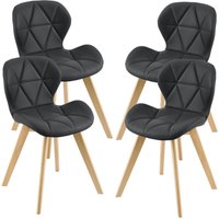 Esszimmerstuhl Älmhult 4-er Set 78x47x52 cm Kunstleder Schwarz [en.casa] von [EN.CASA]