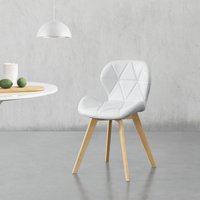 Esszimmerstuhl Älmhult 4-er Set 81x57 cm Kunstleder Weiß von [EN.CASA]