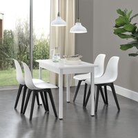 Esszimmerstuhl Brevik 2er Set 83x54x48 cm Weiß/Schwarz en.casa von [EN.CASA]