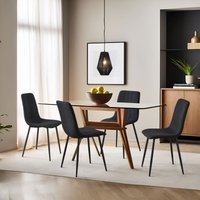 Esszimmerstuhl Elsern 4er Set Schwarz [en.casa] von [EN.CASA]