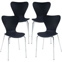 Esszimmerstuhl Essunga 4er Set Schwarz [en.casa] von [EN.CASA]