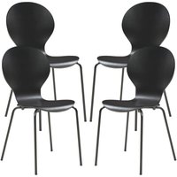 Esszimmerstuhl Etne 4er Set Schwarz [en.casa] von [EN.CASA]