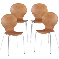 Esszimmerstuhl Etne 4er Set Walnussoptik [en.casa] von [EN.CASA]