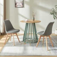 Esszimmerstuhl Fläten 2er Set Bouclé Grau [en.casa] von [EN.CASA]