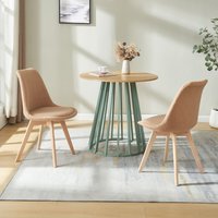 Esszimmerstuhl Fläten 2er Set Bouclé Taupe [en.casa] von [EN.CASA]