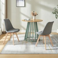 Esszimmerstuhl Fläten 2er Set Cord Grau [en.casa] von [EN.CASA]