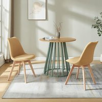 Esszimmerstuhl Fläten 2er Set Cord Senfgelb [en.casa] von [EN.CASA]