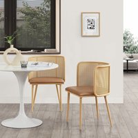 Esszimmerstuhl Flen 2er Set Braun/Holzoptik [en.casa] von [EN.CASA]