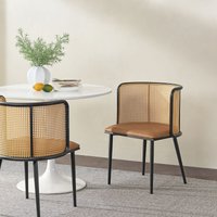 [en.casa] - Esszimmerstuhl Flen 2er Set Braun/Schwarz von [EN.CASA]