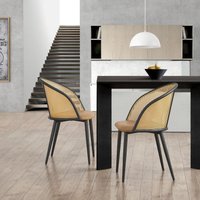Esszimmerstuhl Gagnef 2er Set Braun / Schwarz von [EN.CASA]