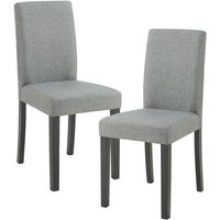 Esszimmerstuhl Hamburg 2er Set Textil Hellgrau [en.casa] von [EN.CASA]