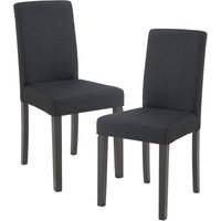 Esszimmerstuhl Hamburg 2er Set Textil Schwarz [en.casa] von [EN.CASA]