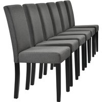 Esszimmerstuhl Hamburg 6er Set Textil Dunkelgrau [en.casa] von [EN.CASA]