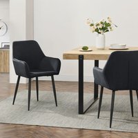 [en.casa] - Esszimmerstuhl Hollola 2er Set Schwarz von [EN.CASA]