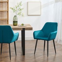 Esszimmerstuhl Hollola 2er Set Türkis [en.casa] von [EN.CASA]