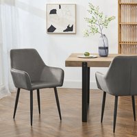 [en.casa] - Esszimmerstuhl Hollola 2er Set Dunkelgrau von [EN.CASA]
