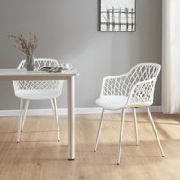 [en.casa] - Esszimmerstuhl Kangasniemi 2er Set Weiß von [EN.CASA]