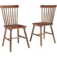 Esszimmerstuhl Karmoy 2er Set Holz Walnussoptik [en.casa] von [EN.CASA]