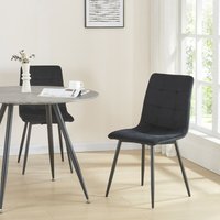 [en.casa] - Esszimmerstuhl Lexnitz 2er Set mit runden Beinen Schwarz von [EN.CASA]