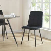 Esszimmerstuhl Lexnitz 2er Set mit runden Beinen Schwarz von [EN.CASA]