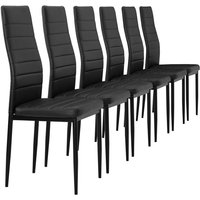 Esszimmerstuhl Lidköping 6er Set Schwarz Kunstleder en.casa von [EN.CASA]