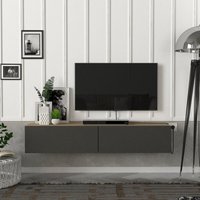 Fernsehschrank Toivakka 135x31x25cm Eiche / Anthrazit [en.casa] von [EN.CASA]