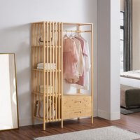 [en.casa] - Garderobenständer Varanger 185x100x45 cm Bambus von [EN.CASA]