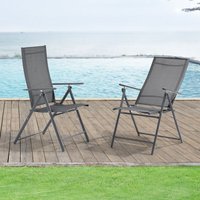 Gartenstuhl Kalamata 2er Set Dunkelgrau [en.casa] von [EN.CASA]