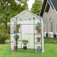 [en.casa] - Gewächshaus Hoorn mit Ablagen 140x73x195cm Transparent von [EN.CASA]