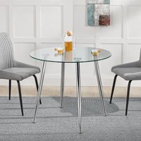 Glastisch Humppila 87x75 cm Chromfarben [en.casa] von [EN.CASA]