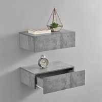 [en.casa] - Wandregal Oslo 2er Set 46x30x15cm Beton-Optik von [EN.CASA]