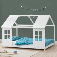 Halboffenes Kinderbett Tostedt 90x200cm Weiß [en.casa] von [EN.CASA]