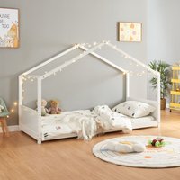 Hausbett Simo 90x200cm Kiefernholz Weiß [en.casa] von [EN.CASA]