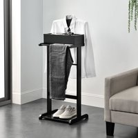 Herrendiener Lulboll 44x35x110 cm Schwarz [en.casa] von [EN.CASA]