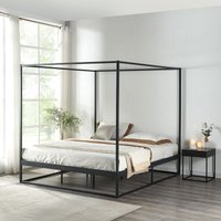 Himmelbett Kristianstad Metall 160x200 cm Schwarz [en.casa] von [EN.CASA]