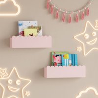 Kinder-Wandregal 2er Set Vestnes 40x10x10 cm Cotton Candy [en.casa] von [EN.CASA]