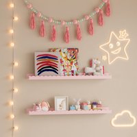 Kinder-Wandregal 2er Set Vestnes 60x10x5 cm Cotton Candy [en.casa] von [EN.CASA]