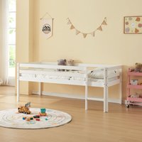 [en.casa] - Kinderbett Siikalatva 90x200cm Kiefernholz Weiß von [EN.CASA]
