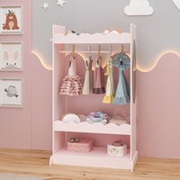 [en.casa] - Kindergarderobe Vestnes mit Spiegel 115x63x38 cm Cotton Candy von [EN.CASA]