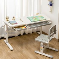 Kinderschreibtisch Sauda 120x60 cm Grau [en.casa] von [EN.CASA]