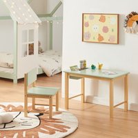 [en.casa] - Kinderschreibtisch mit Stuhl Skjåk Holz/Mintgrün von [EN.CASA]