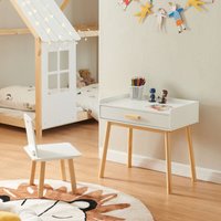 [en.casa] - Kinderschreibtisch mit Stuhl Skjervøy Holz/Weiß von [EN.CASA]